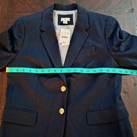 J.Crew Navy Wool Blazer Gold Buttons Lined Women’s - Size 10 - Picture 4 of 12
